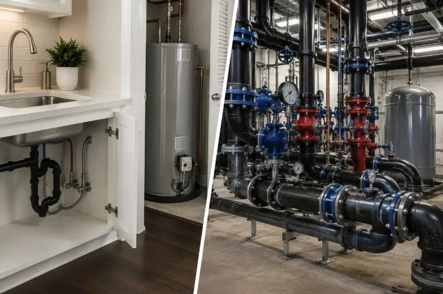 Residential vs Commercial Plumber Difference, commercial plumber Council Bluffs, residential plumber Council Bluffs