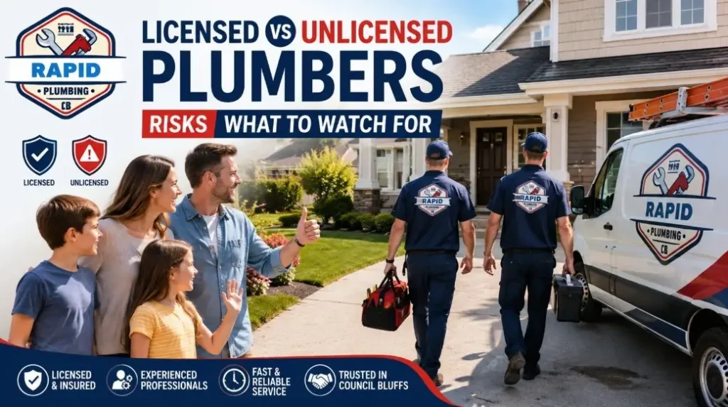 See the real licensed vs unlicensed plumbers risks of before you hire, call Rapid Plumbing CB (712) 355-9187