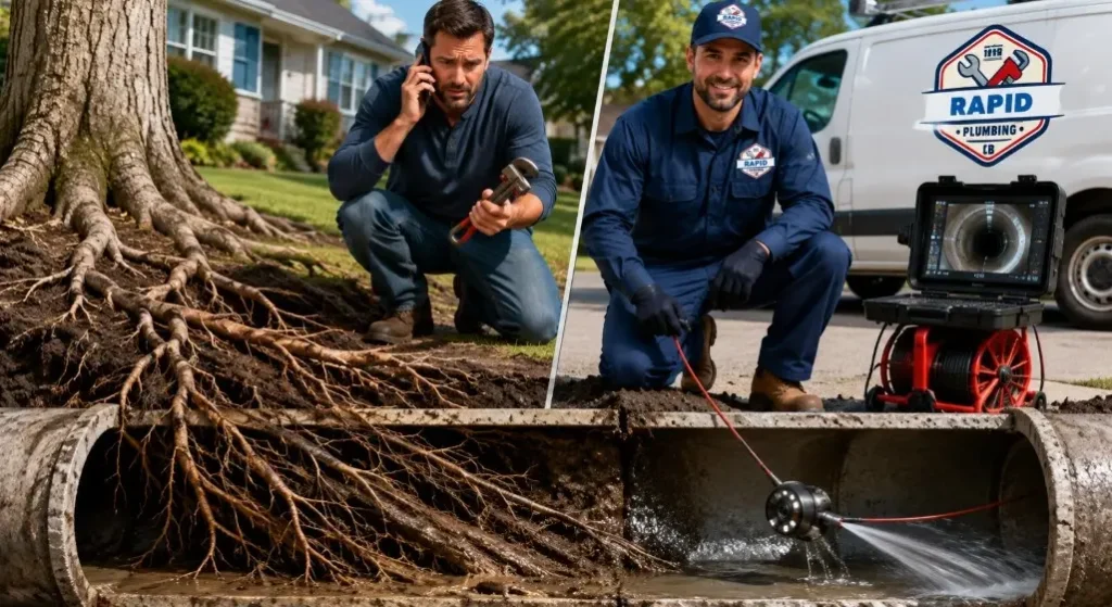 Tree roots in sewer lines