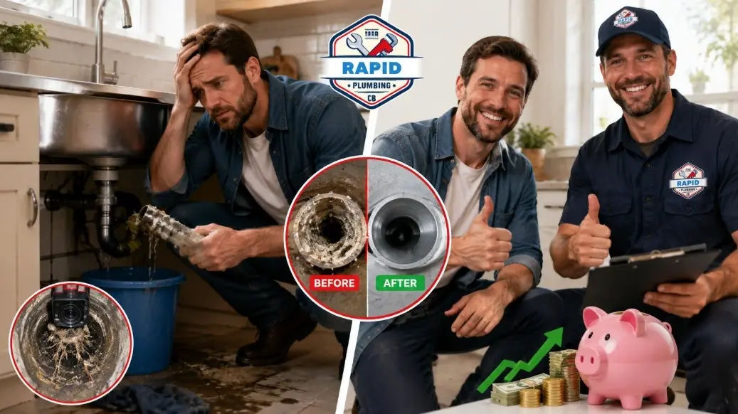 case study drain clog savings - Rapid Plumbing CB