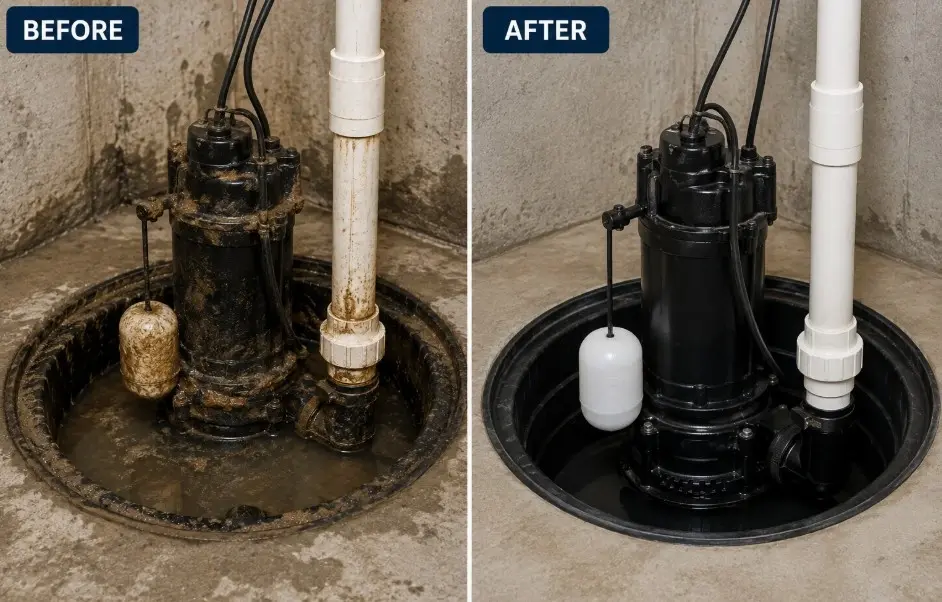 loat switch stuck", "discharge pipe, Sump Pump Running Constantly causes