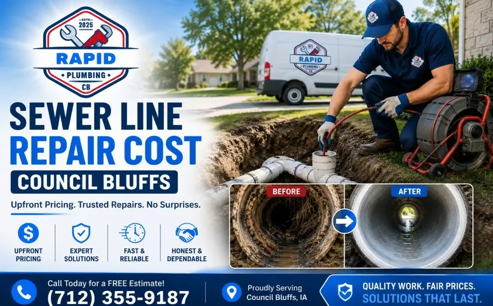 sewer line repair cost council bluffs