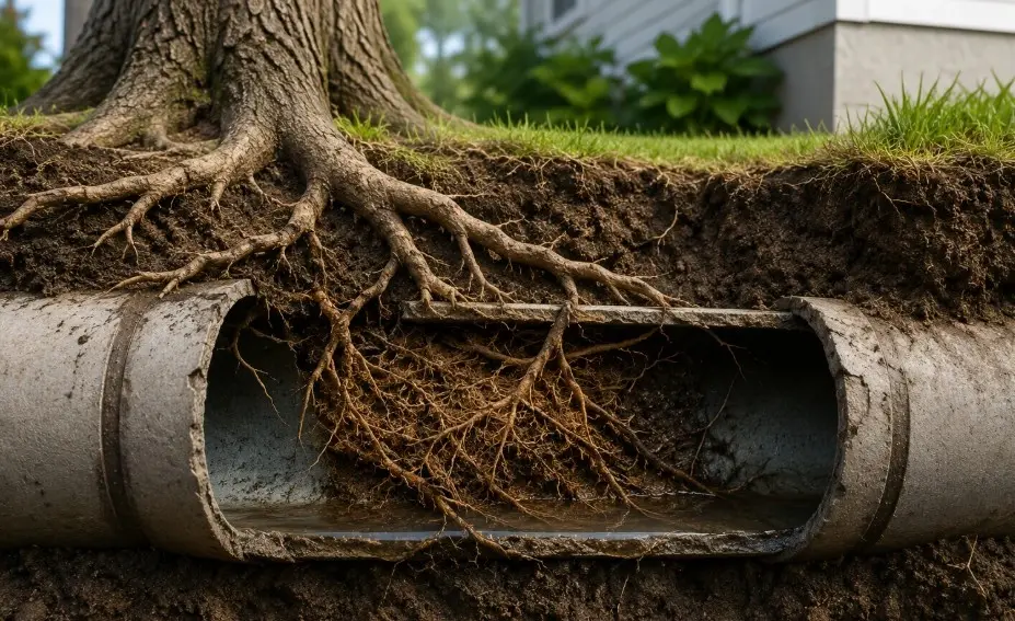 tree roots in sewer lines - Rapid Plumbing CB