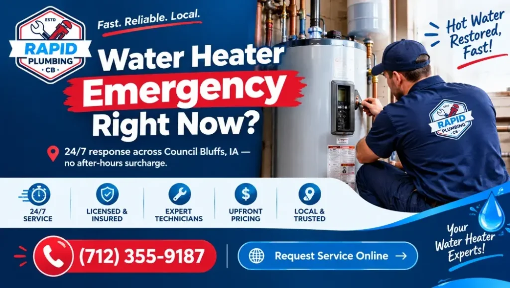 24/7 response across Council Bluffs, IA — no after-hours surcharge
