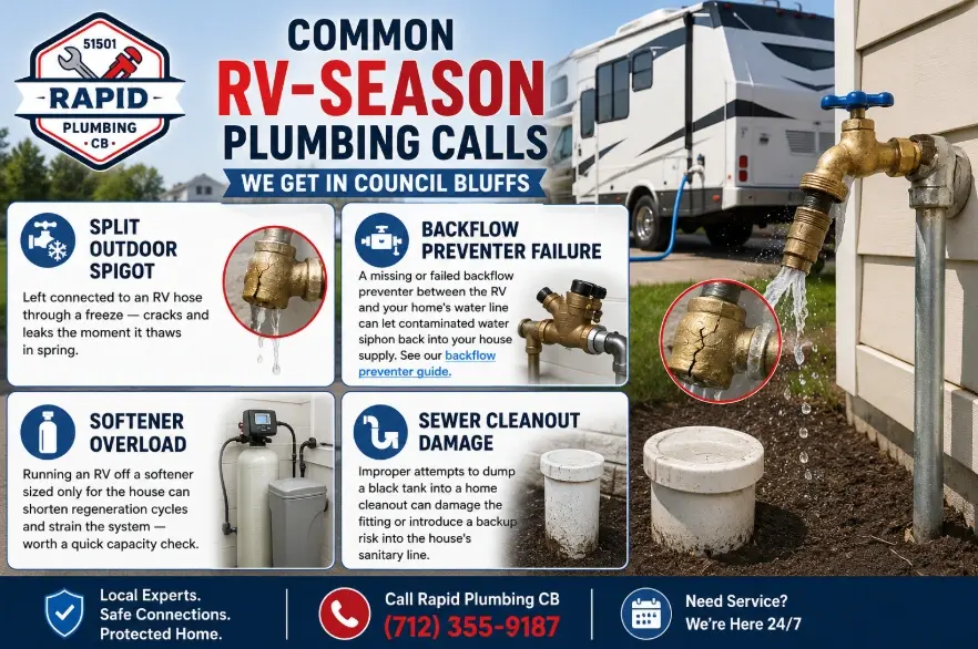 Common RV-Season Plumbing Calls We Get in Council Bluffs