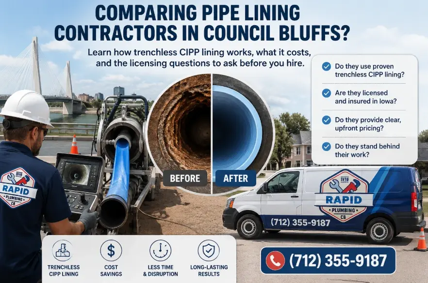 Pipe Lining Contractors Council Bluffs Trenchless Repair