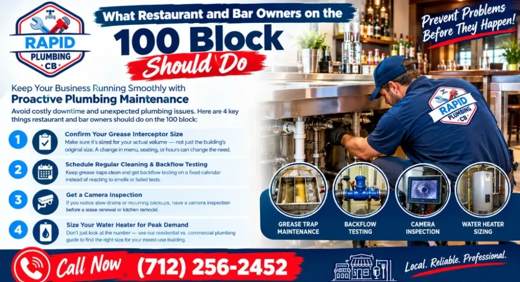 Restaurant or Bar Plumbing on the Historic 100 Block