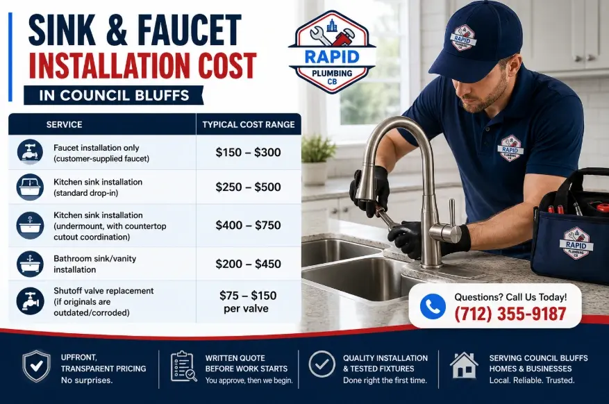 Sink & Faucet Installation Cost in Council Bluffs