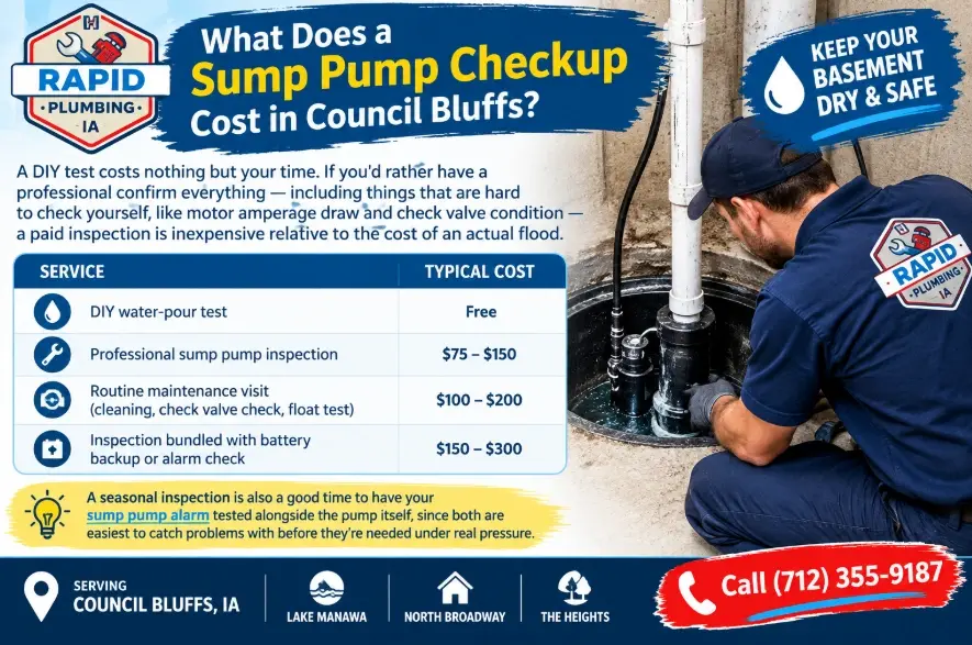 What Does a Sump Pump Checkup Cost in Council Bluffs