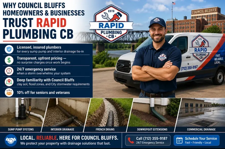 Why Council Bluffs Homeowners & Businesses Trust Rapid Plumbing CB