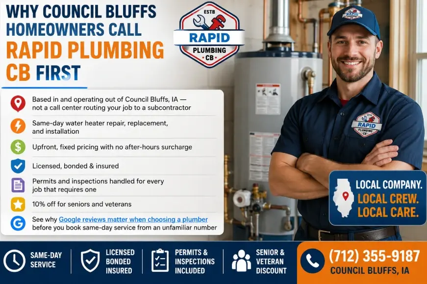 Why Council Bluffs Homeowners Call Rapid Plumbing CB First