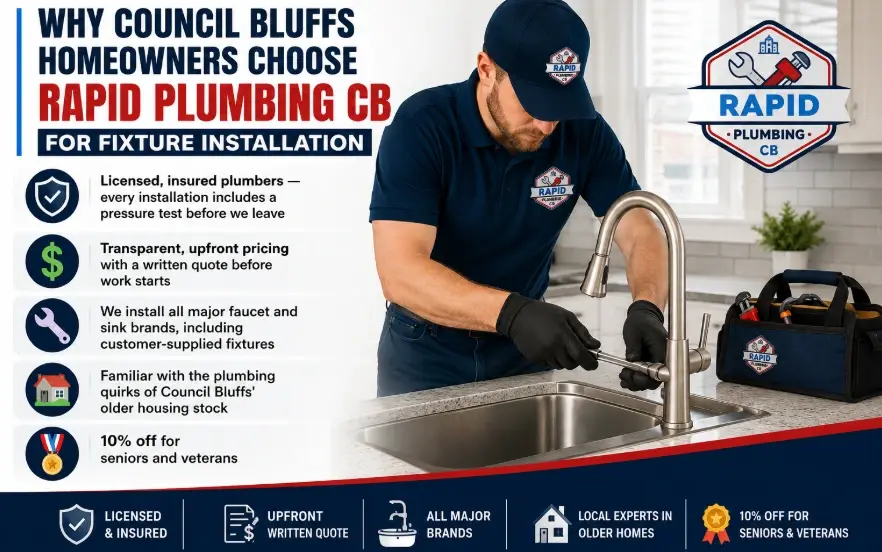 Why Council Bluffs Homeowners Choose Rapid Plumbing CB for Fixture Installation