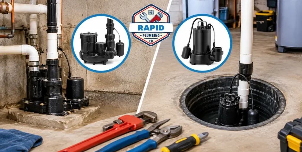 ejector pump vs sump pump