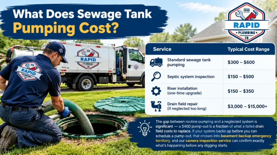 sewage tank pumping Council Bluffs Cost