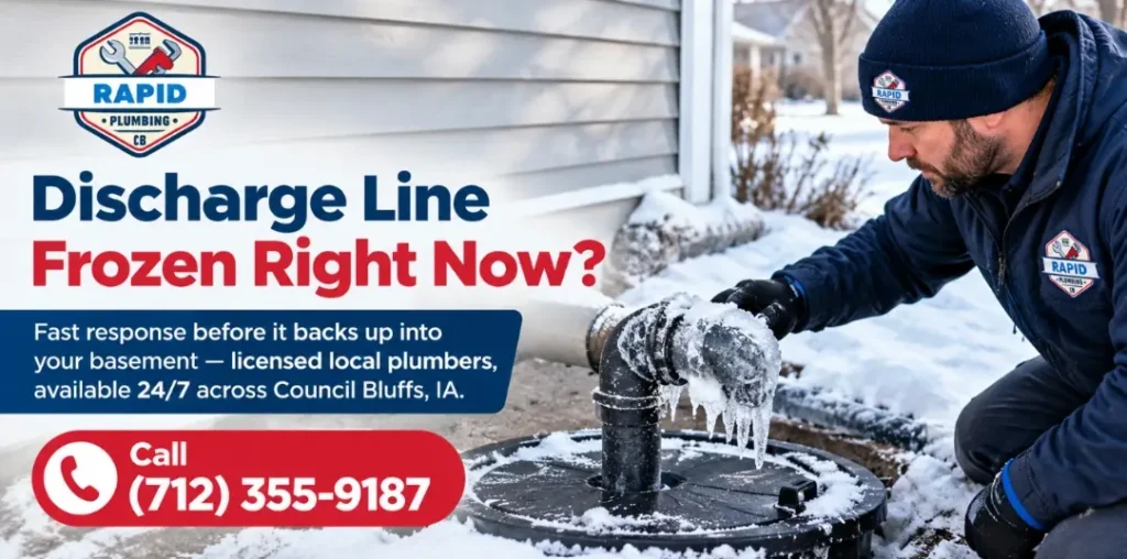 sump pump discharge line frozen clogged