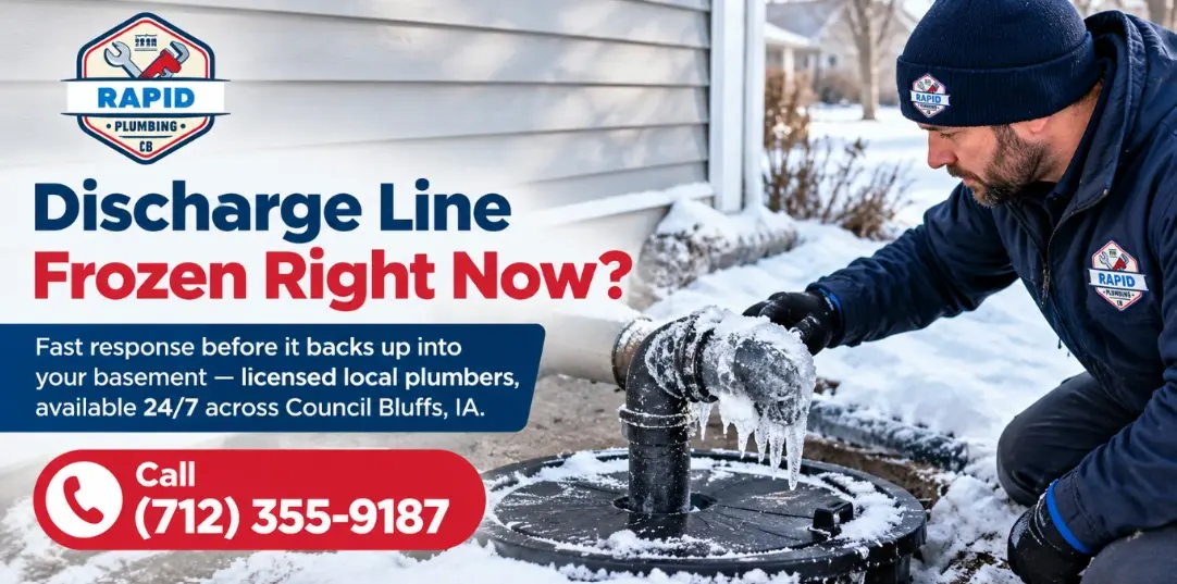 sump pump discharge line frozen clogged
