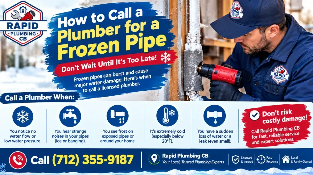 From emergency thawing to full pipe repair, Rapid Plumbing CB is a call away at any hour. Call (712) 355-9187.