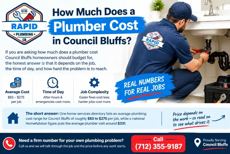 how much does a plumber cost council bluffs