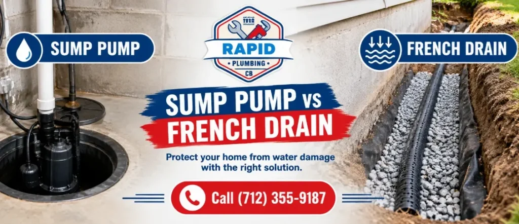 sump pump vs french drain
